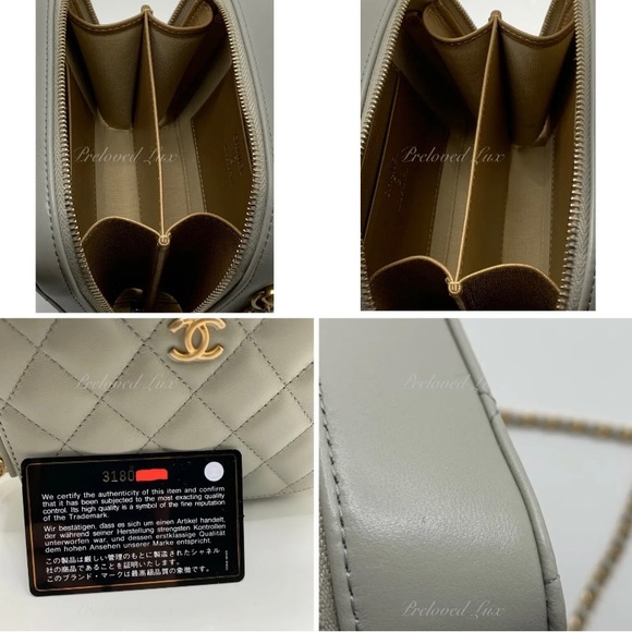 Authentic CHANEL Grey Lambskin Pearl Crush Mini Vanity Camera bag - Picture 7 of 13